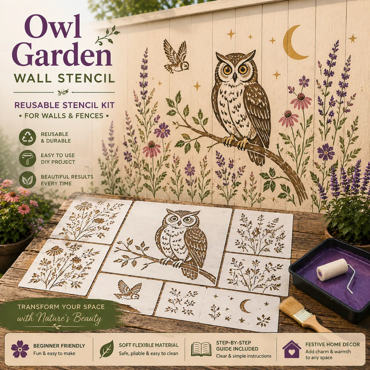 📦🌿 Garden Wall Stencil—Make your walls look lively and not monotonous🔥🎁Give your child a vivid home🏠