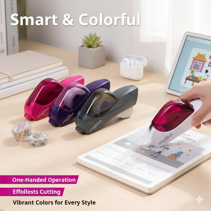 Intelligent Transparent Tape Cutter - Portable Handheld Tape Holder for Study and Office Supplies