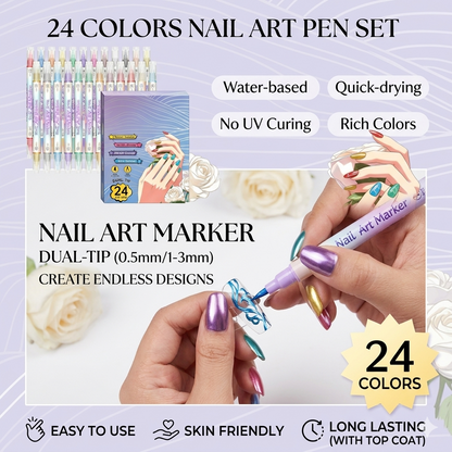 12/24 Colors Nail Art Pens – DIY 3D Markers for Drawing, Dotting & Manicure