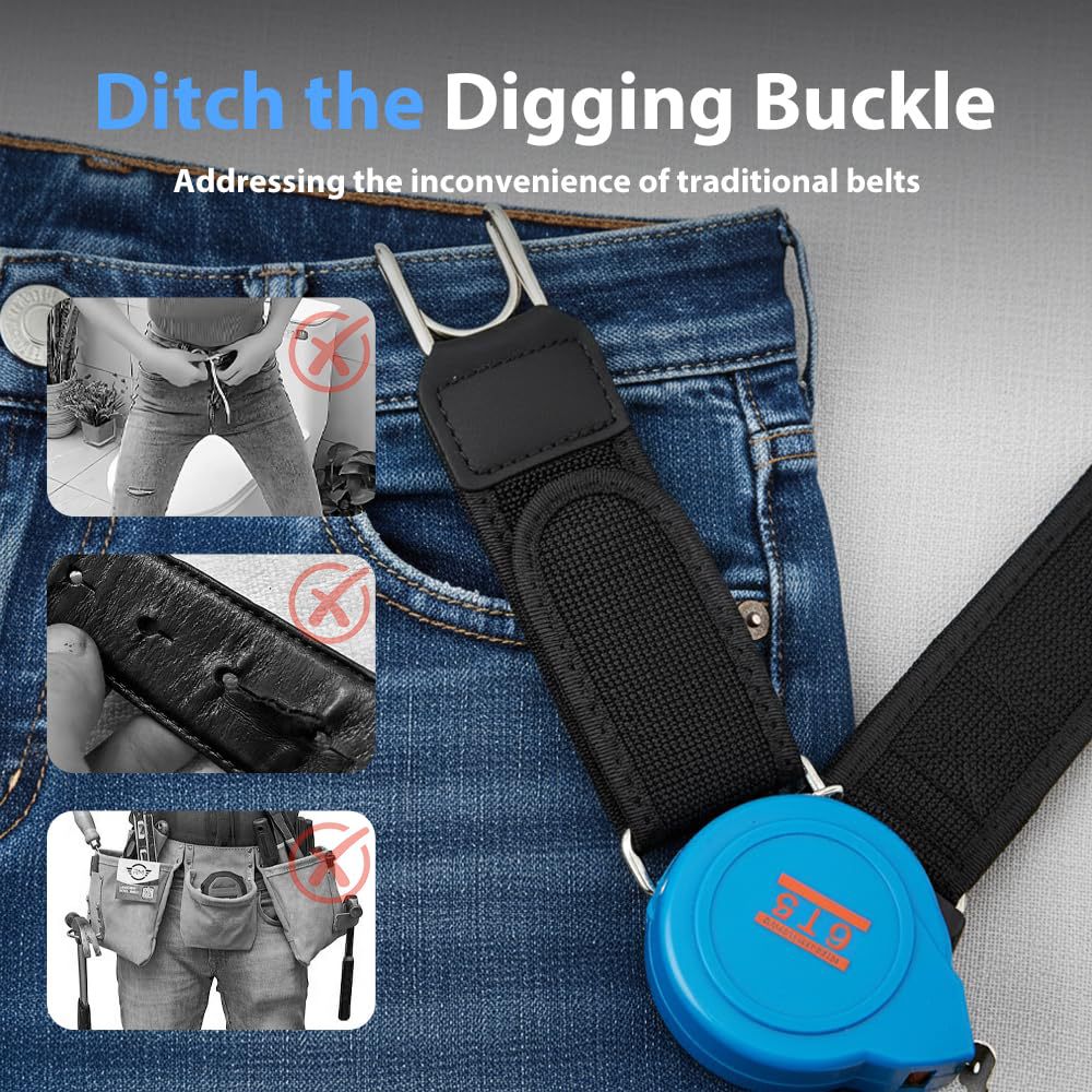Tactical Metal Hook Elastic Belt (Unisex) - No Buckle Invisible Design | Soft Adjustable Side