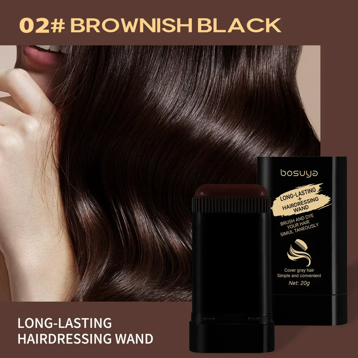Portable Hair Dye Comb for Gray Hair Coverage - Waterproof and Sweatproof