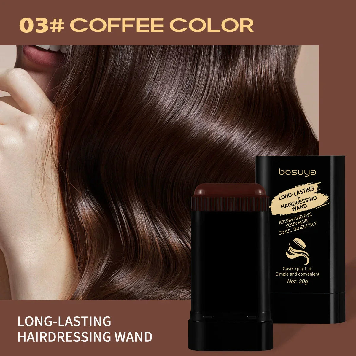 Portable Hair Dye Comb for Gray Hair Coverage - Waterproof and Sweatproof