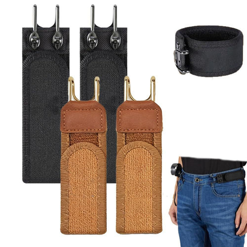 Tactical Metal Hook Elastic Belt (Unisex) - No Buckle Invisible Design | Soft Adjustable Side