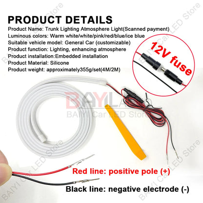 Universal Automatic Led Trunk Light Automatic Sensor Car Trunk Light Strip with Dynamic Flowing Illumination for Fit Easy