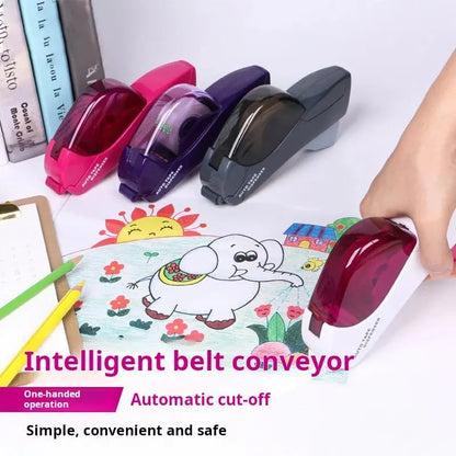 Intelligent Transparent Tape Cutter - Portable Handheld Tape Holder for Study and Office Supplies