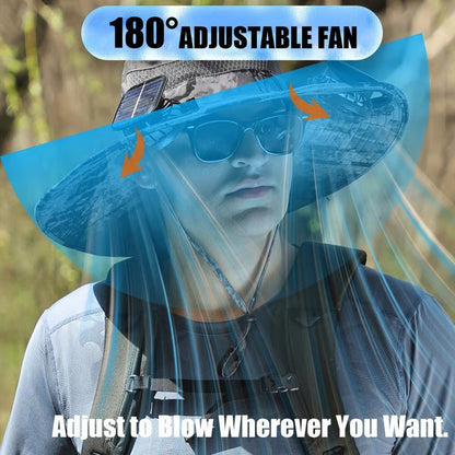 Summer Hot Sale🔥 New Ultralight Solar Fan Sun Hat – Lighter Than a Baseball!