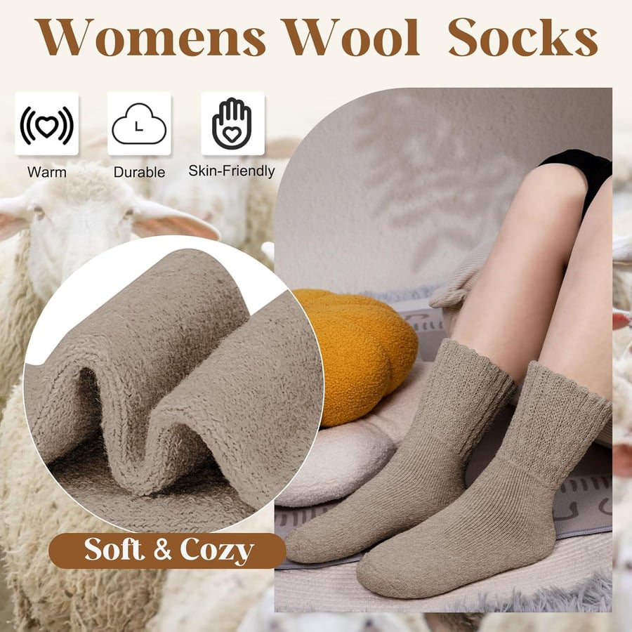 Nyzfexk Women's Solid Mid-calf Socks, Casual Soft Comfy Warm Socks for Fall & Winter, Women's Socks for Daily Wear