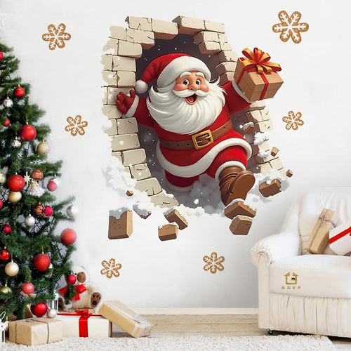 Creative Christmas Santa Wall Stickers