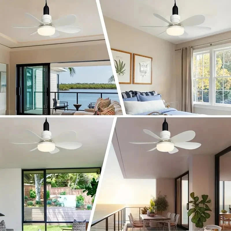 🎁 2-in-1 Portable Ceiling Fan with Light (Includes Remote Control)