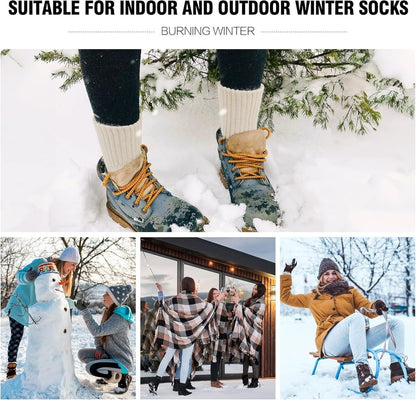 Nyzfexk Women's Solid Mid-calf Socks, Casual Soft Comfy Warm Socks for Fall & Winter, Women's Socks for Daily Wear