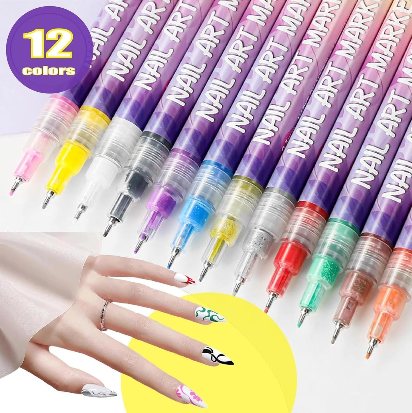 🎅🌟CHRISTMAS SPECIAL PRICE: $24.99!!⏳12 Colors Nail Art Pens Set🎨💅