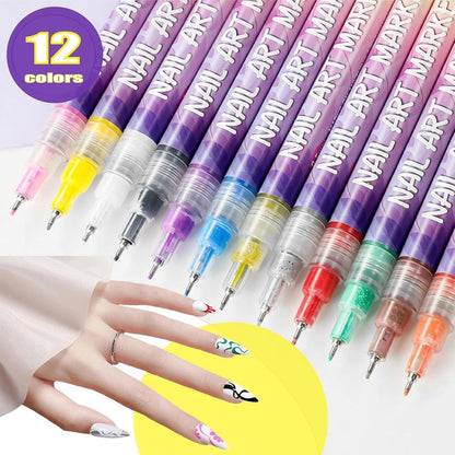 🎅🌟CHRISTMAS SPECIAL PRICE: $24.99!!⏳12 Colors Nail Art Pens Set🎨💅