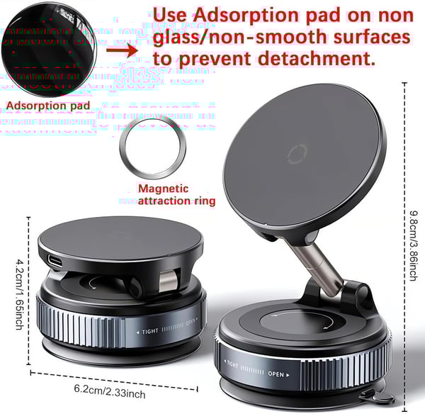 Retractable Car Phone Mount - 360° Magnetic Holder
