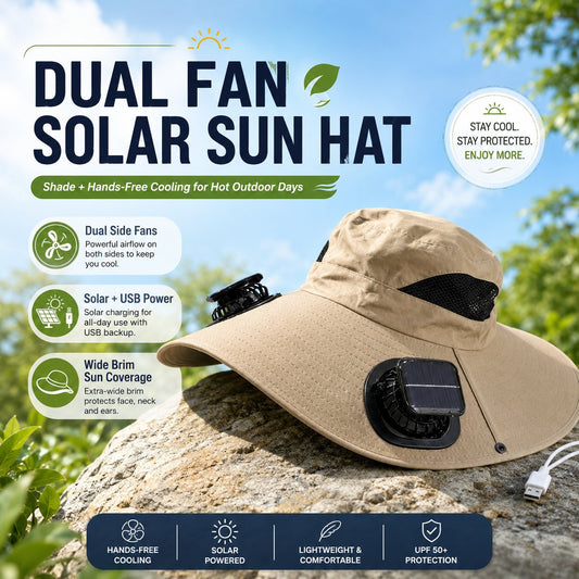 Summer Hot Sale🔥 New Ultralight Solar Fan Sun Hat – Lighter Than a Baseball!