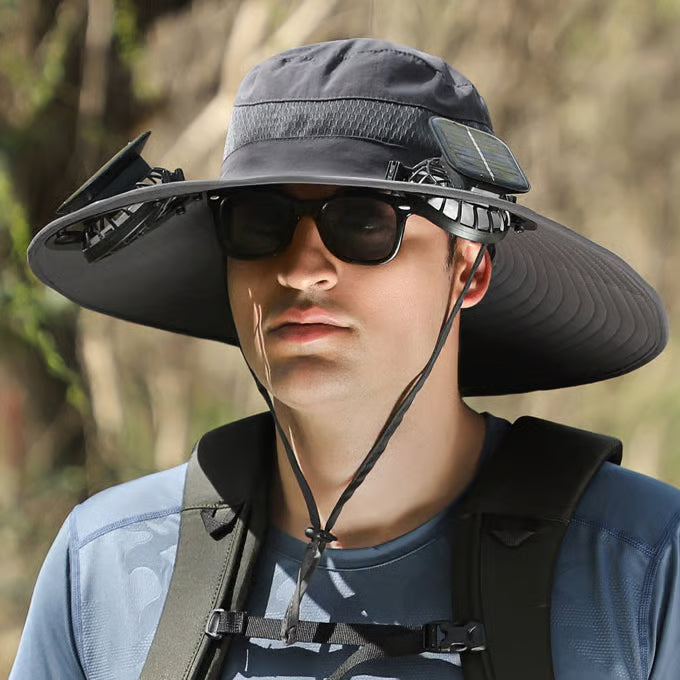 Summer Hot Sale🔥 New Ultralight Solar Fan Sun Hat – Lighter Than a Baseball!