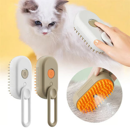 🐾Premium 3-in-1 Electric Pet Steam Brush - Steam, Massage & Hair Removal