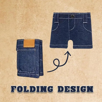 Mini Jeans Shaped Wallet - Denim Bifold Wallet for Men & Women