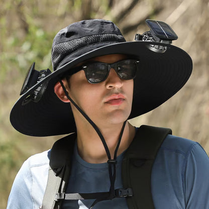 Summer Hot Sale🔥 New Ultralight Solar Fan Sun Hat – Lighter Than a Baseball!