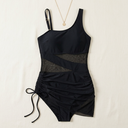 Rivara – Ruched Mesh One Piece Swimsuit for Women