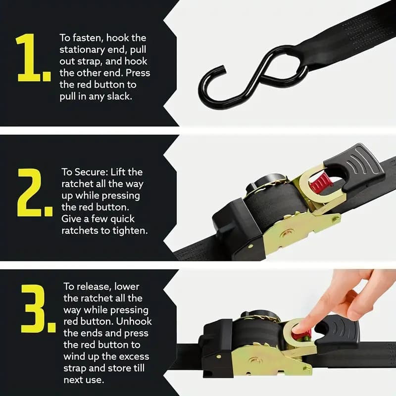 Retractable Ratchet Straps
