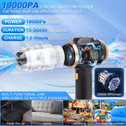 Hrimzw™ Insanely Powerful Cordless Car Vacuum — 19000Pa, 6-in-1 Deep-Clean System