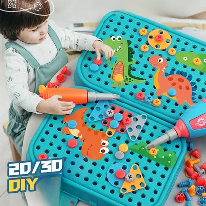 Children's construction set in a cute dinosaur design