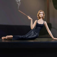 White Woman With Black clothes