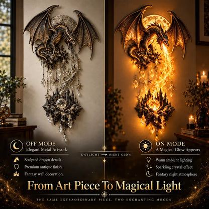 🔥 🐉 Dragonfire Moonlight Wall Lamp | Enchanted Fantasy Castle Decor 🌙