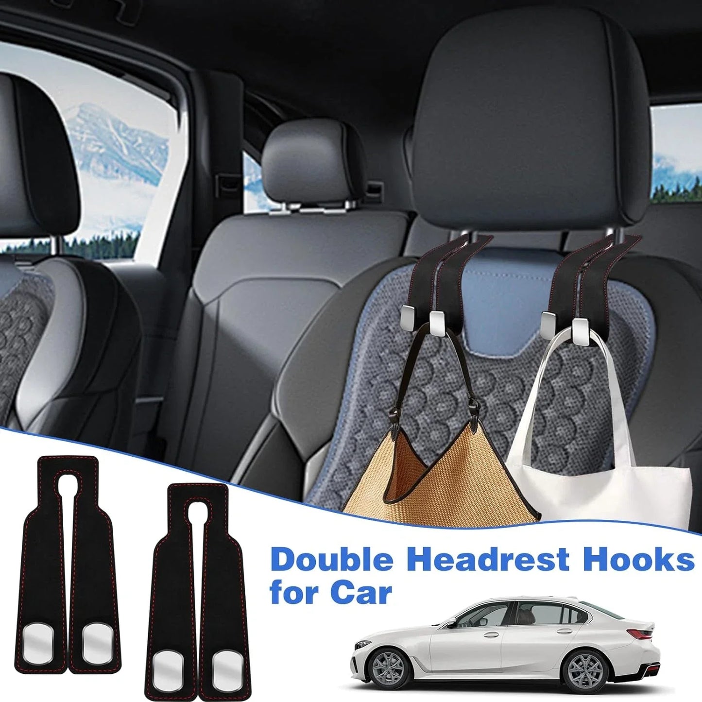 2Pcs Car Seat Hooks Purse Hook For Car