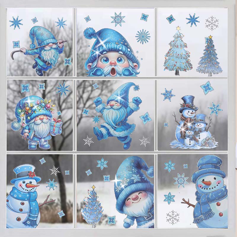 🔥 Hot Sale 50% OFF 🔥Christmas-Themed Glittering Window Stickers 9 PCS Set