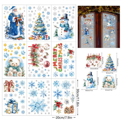 🔥 Hot Sale 50% OFF 🔥Christmas-Themed Glittering Window Stickers 9 PCS Set