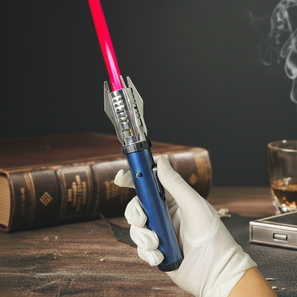 Hrimzw™ Lightsaber Lighter - Black Windproof Metal Torch Lighter with Red Flame for Kitchen, Candles & Outdoor Survival - Cool Gift for Star Wars Fans
